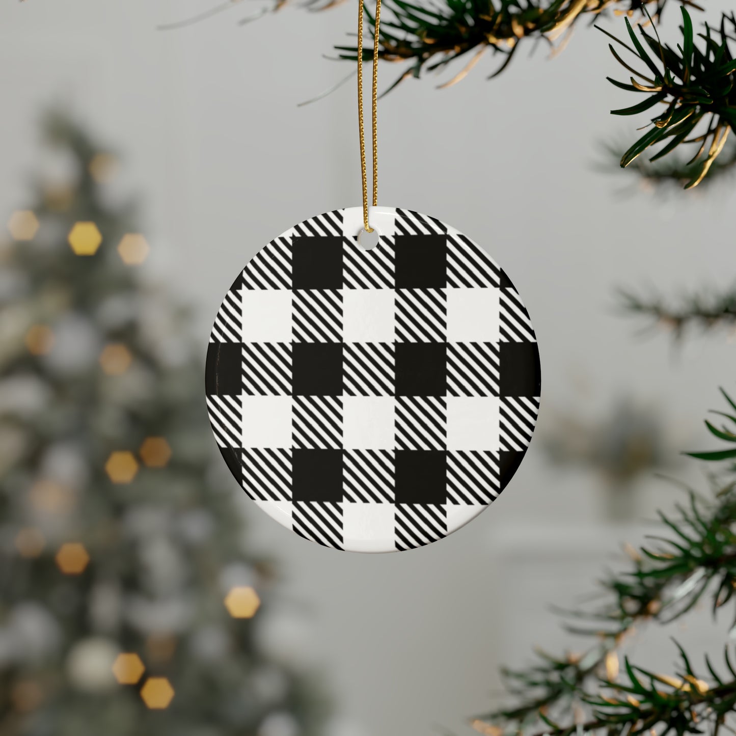 Black and White Ceramic Christmas Ornaments (1pcs, 5pcs, 10pcs, 20pcs)