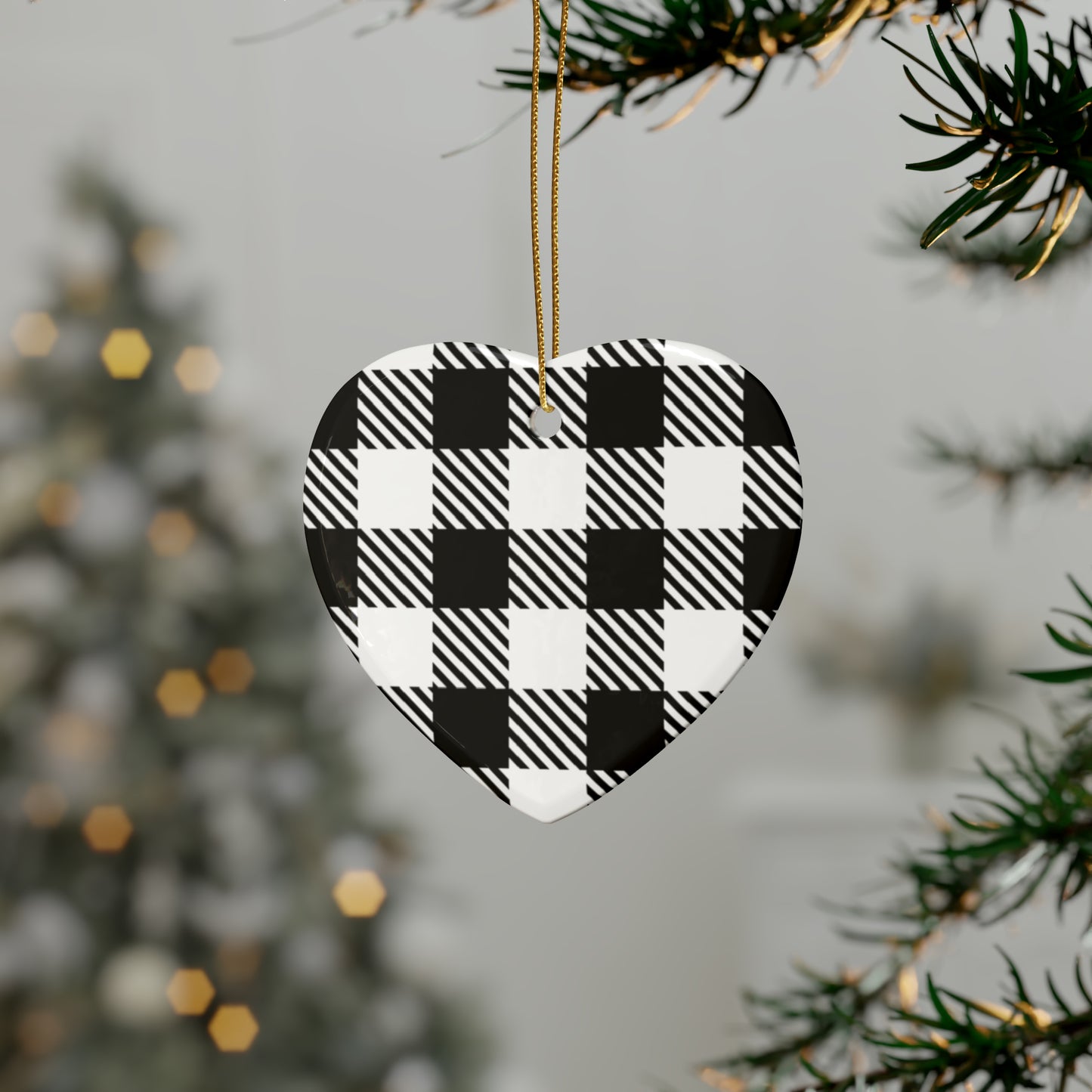 Black and White Ceramic Christmas Ornaments (1pcs, 5pcs, 10pcs, 20pcs)