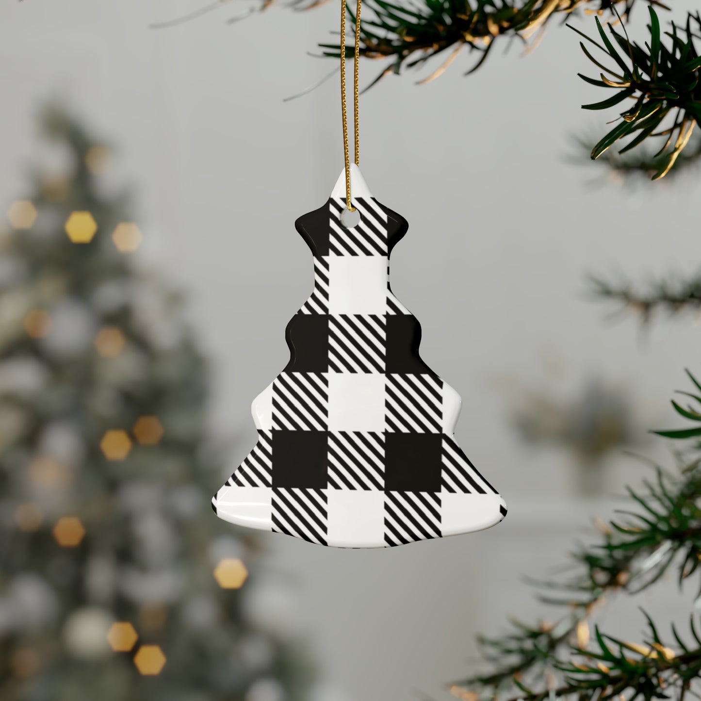 Black and White Ceramic Christmas Ornaments (1pcs, 5pcs, 10pcs, 20pcs)