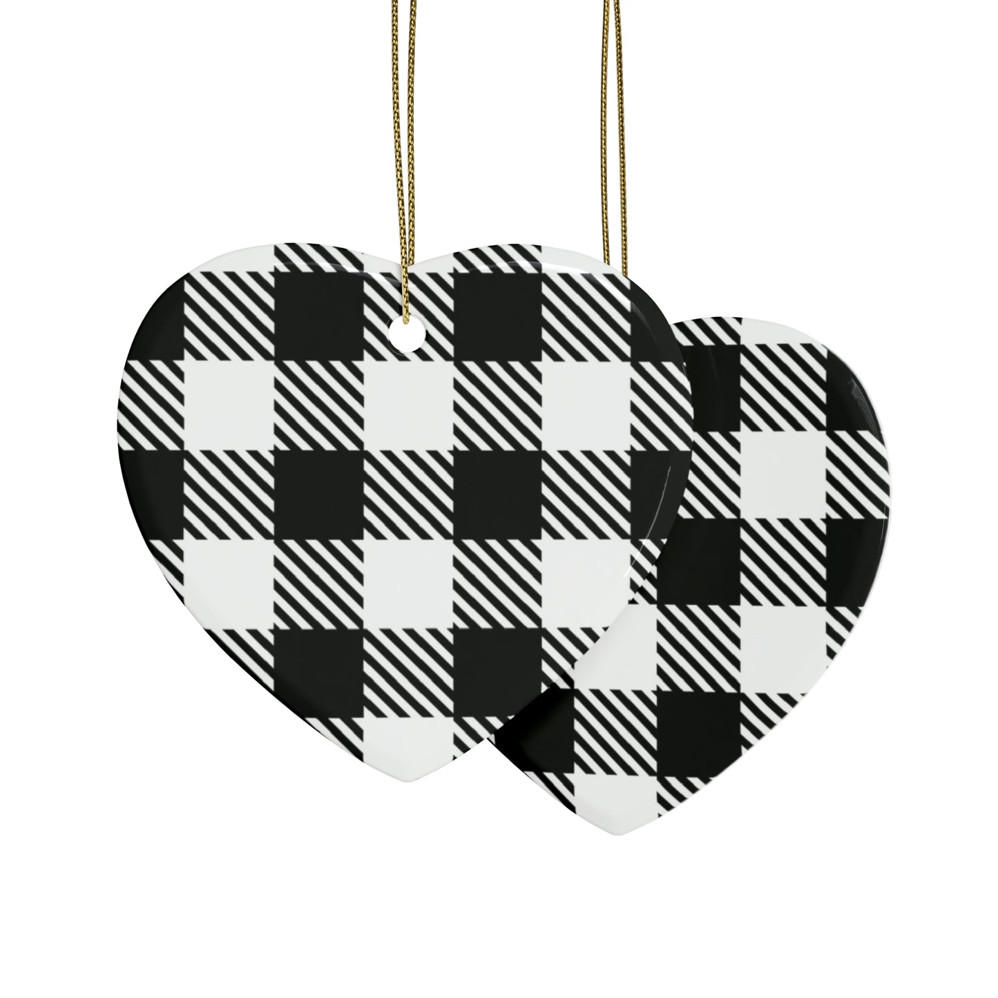 Black and White Ceramic Christmas Ornaments (1pcs, 5pcs, 10pcs, 20pcs)