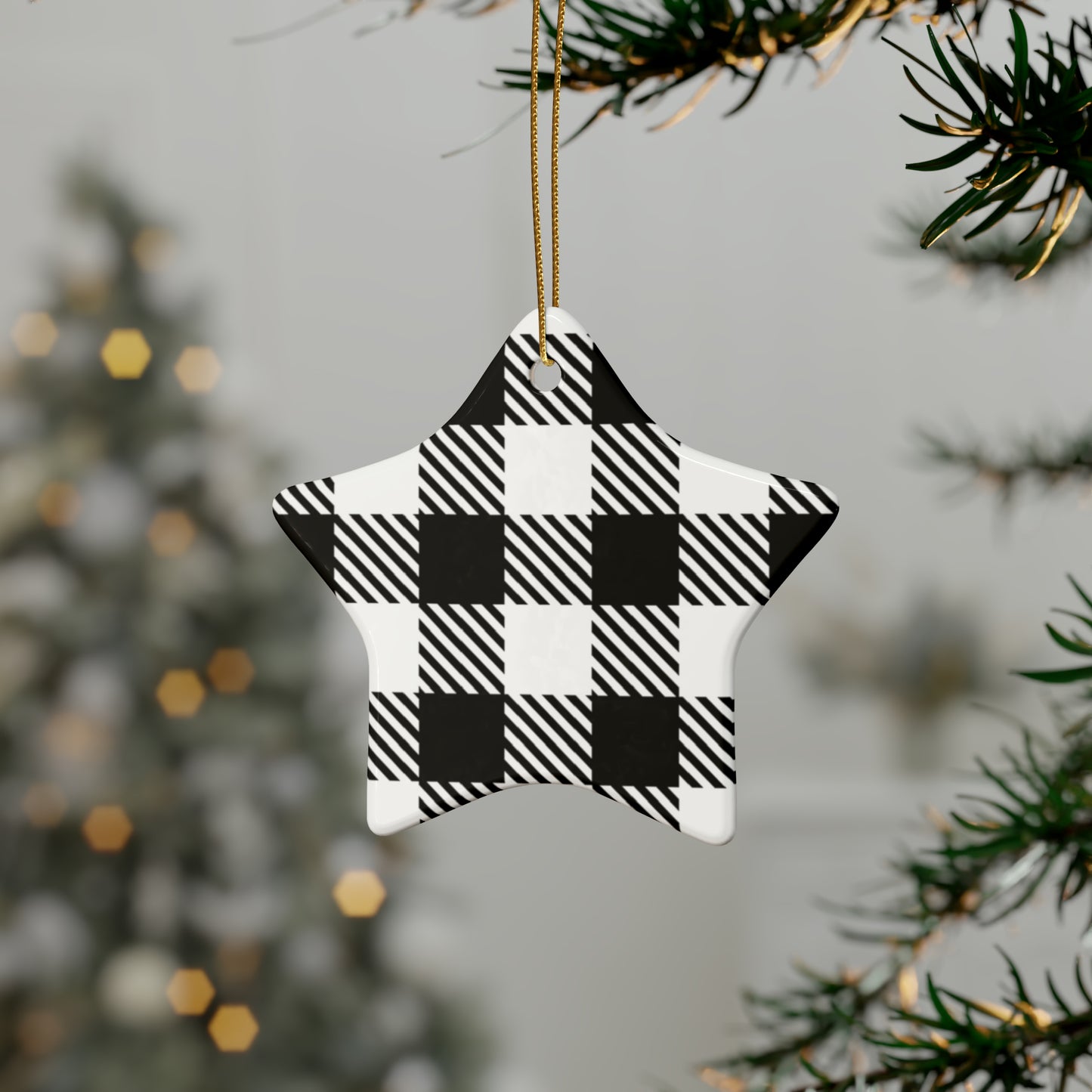 Black and White Ceramic Christmas Ornaments (1pcs, 5pcs, 10pcs, 20pcs)