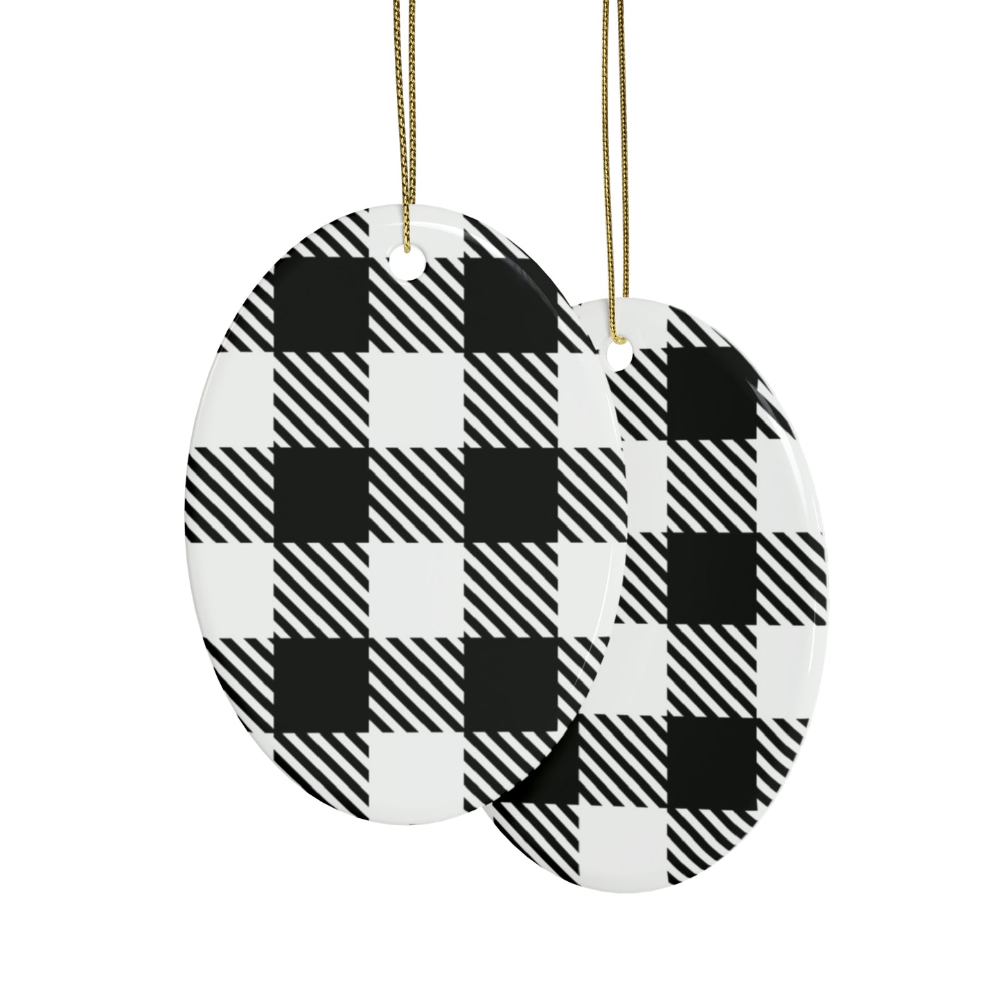Black and White Ceramic Christmas Ornaments (1pcs, 5pcs, 10pcs, 20pcs)