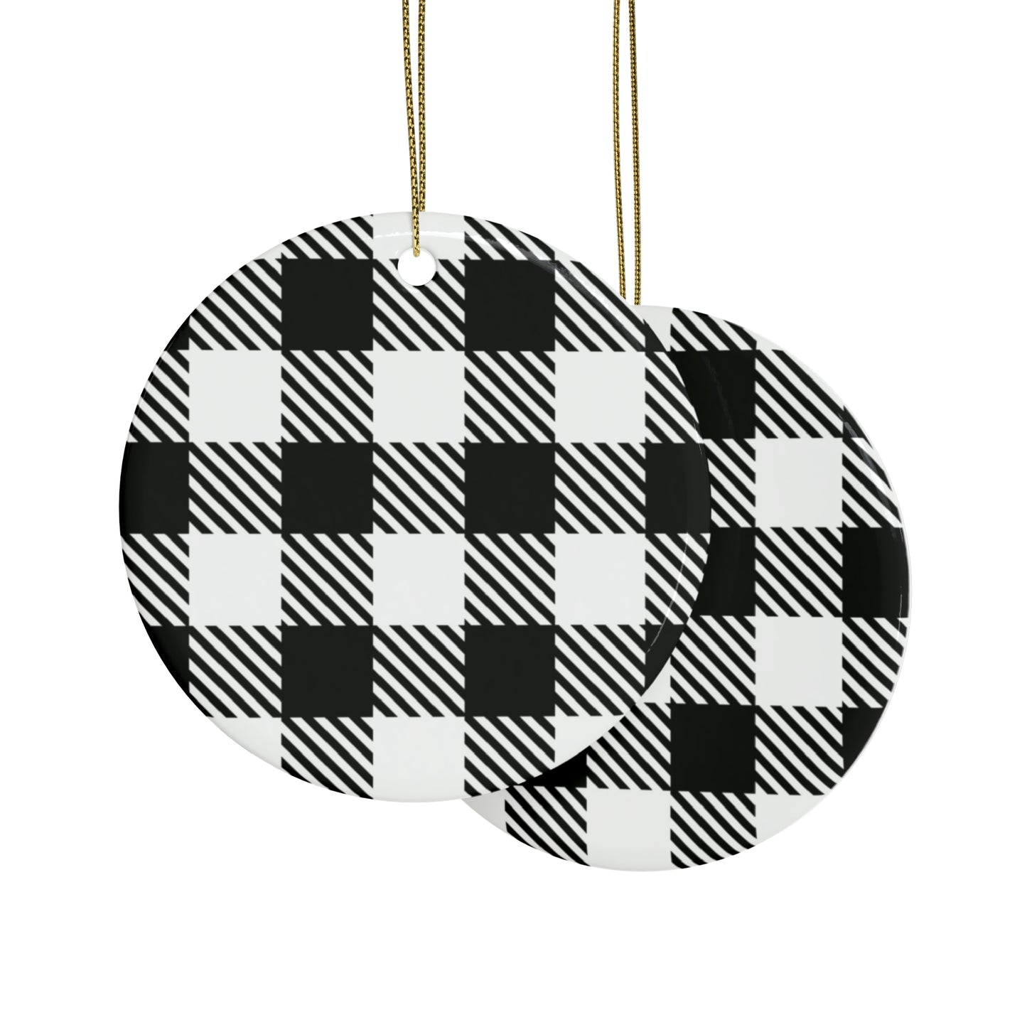 Black and White Ceramic Christmas Ornaments (1pcs, 5pcs, 10pcs, 20pcs)