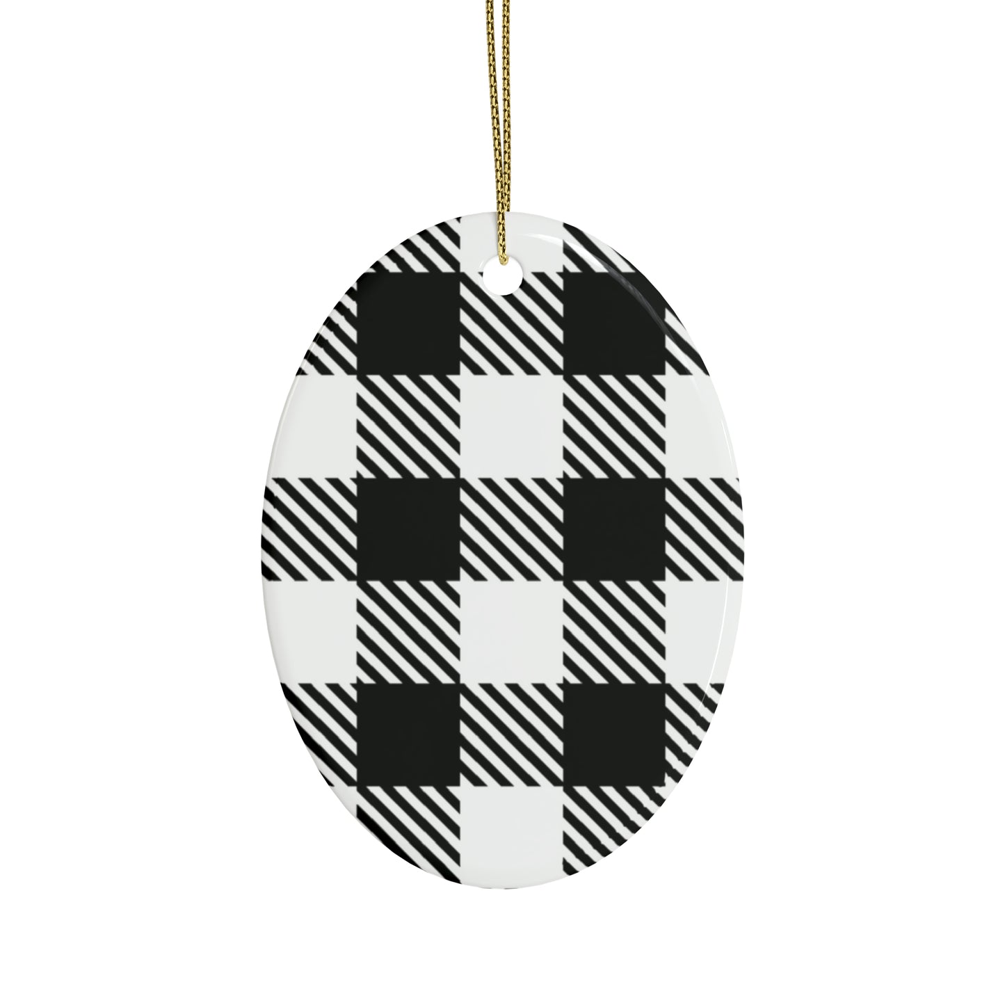 Black and White Ceramic Christmas Ornaments (1pcs, 5pcs, 10pcs, 20pcs)