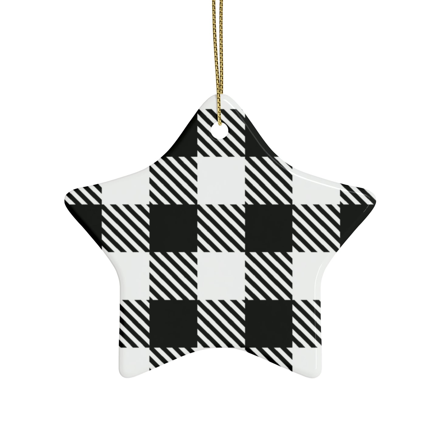 Black and White Ceramic Christmas Ornaments (1pcs, 5pcs, 10pcs, 20pcs)