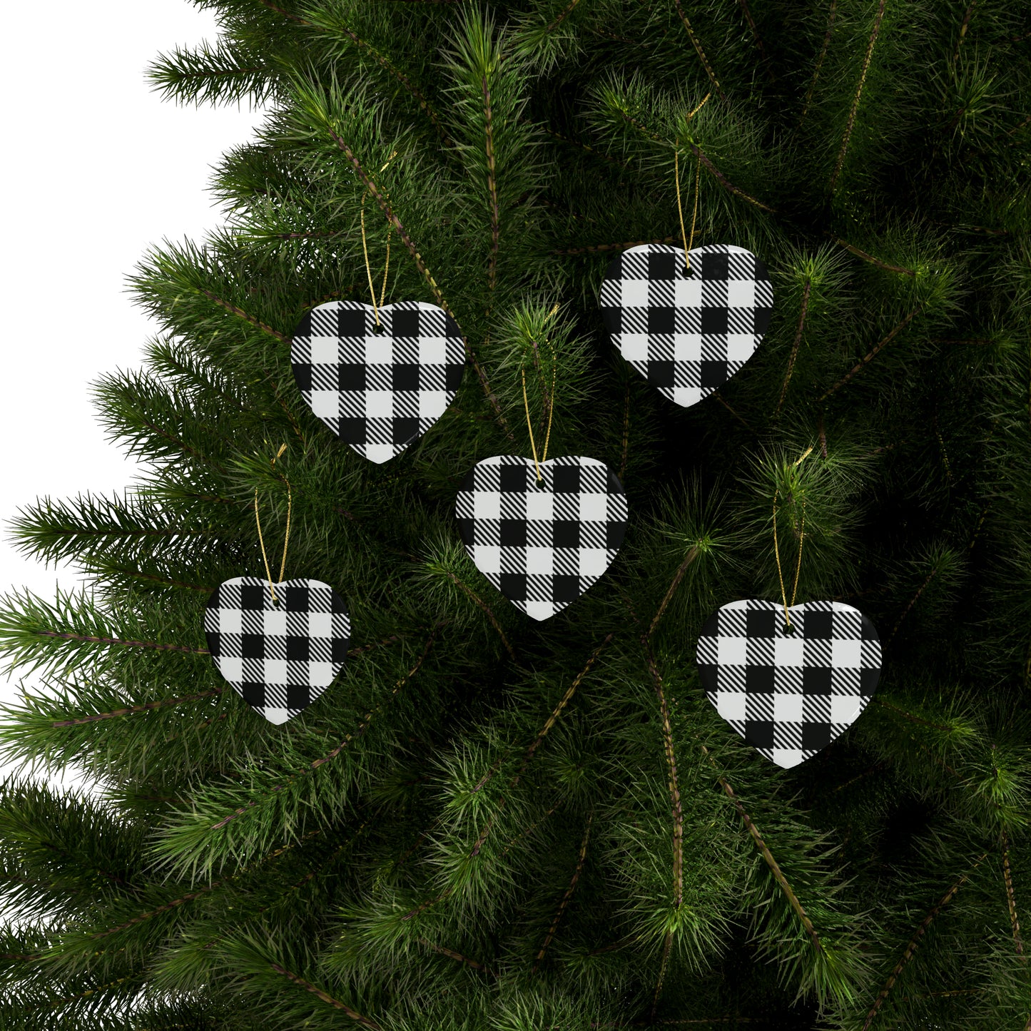 Black and White Ceramic Christmas Ornaments (1pcs, 5pcs, 10pcs, 20pcs)