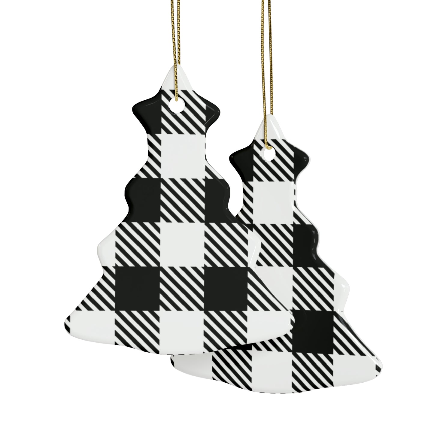 Black and White Ceramic Christmas Ornaments (1pcs, 5pcs, 10pcs, 20pcs)