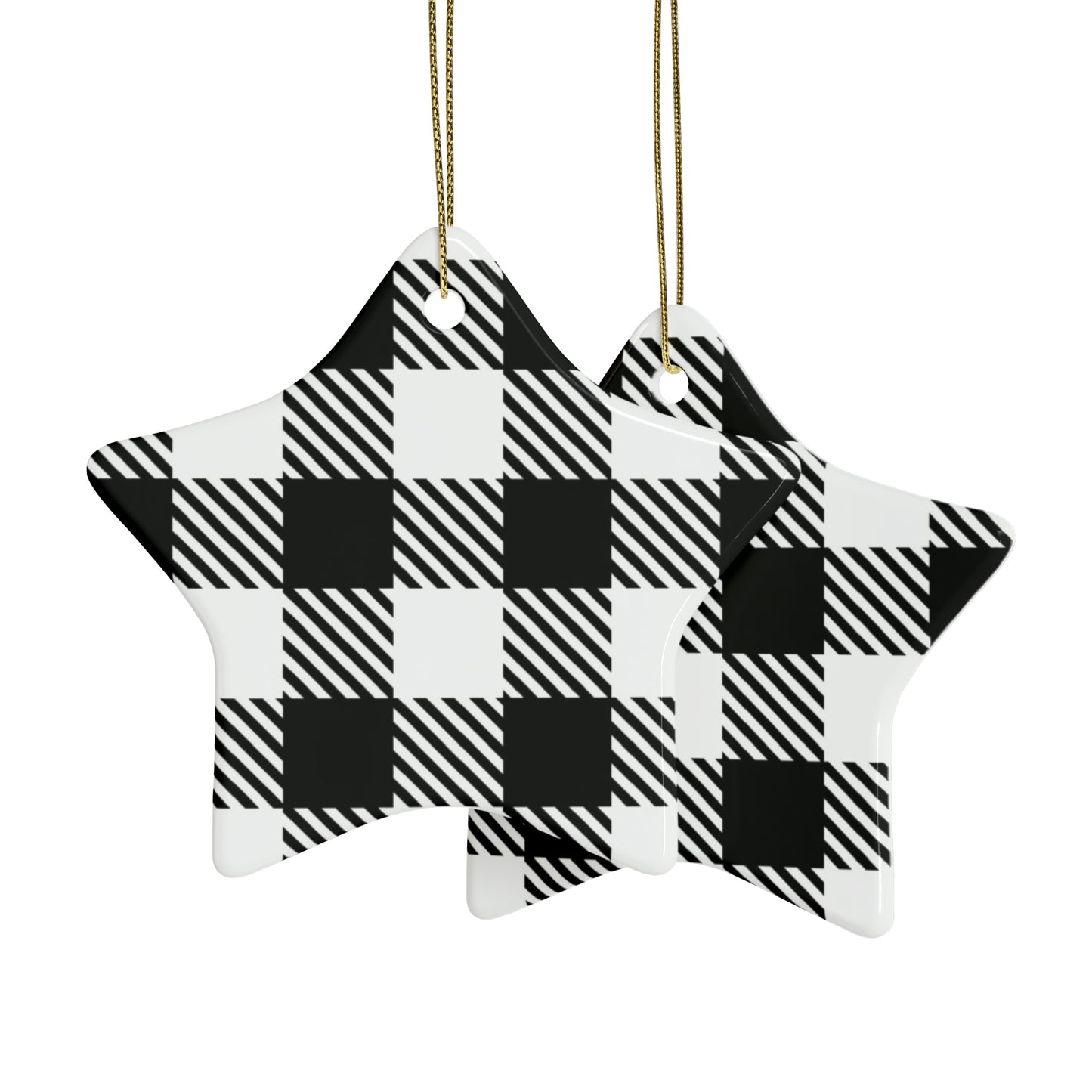 Black and White Ceramic Christmas Ornaments (1pcs, 5pcs, 10pcs, 20pcs)